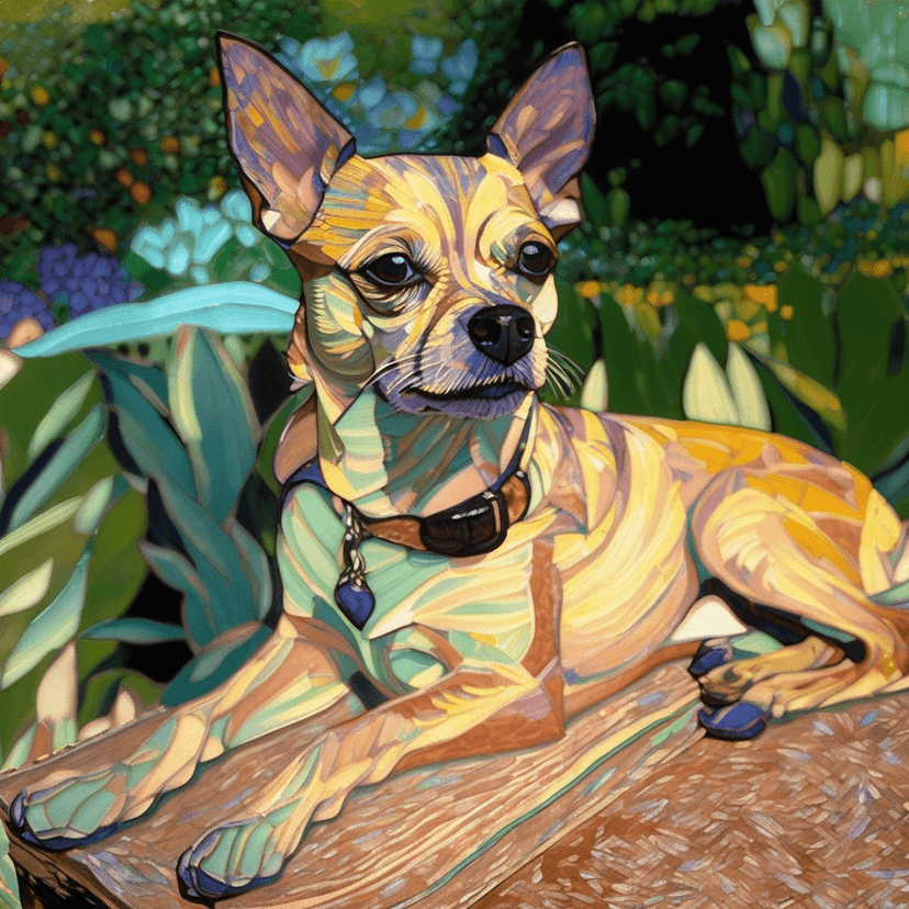 Stained Glass pet portrait